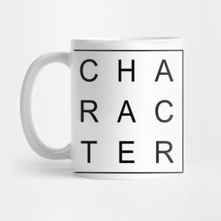 minimalist and simple design character black word Mug